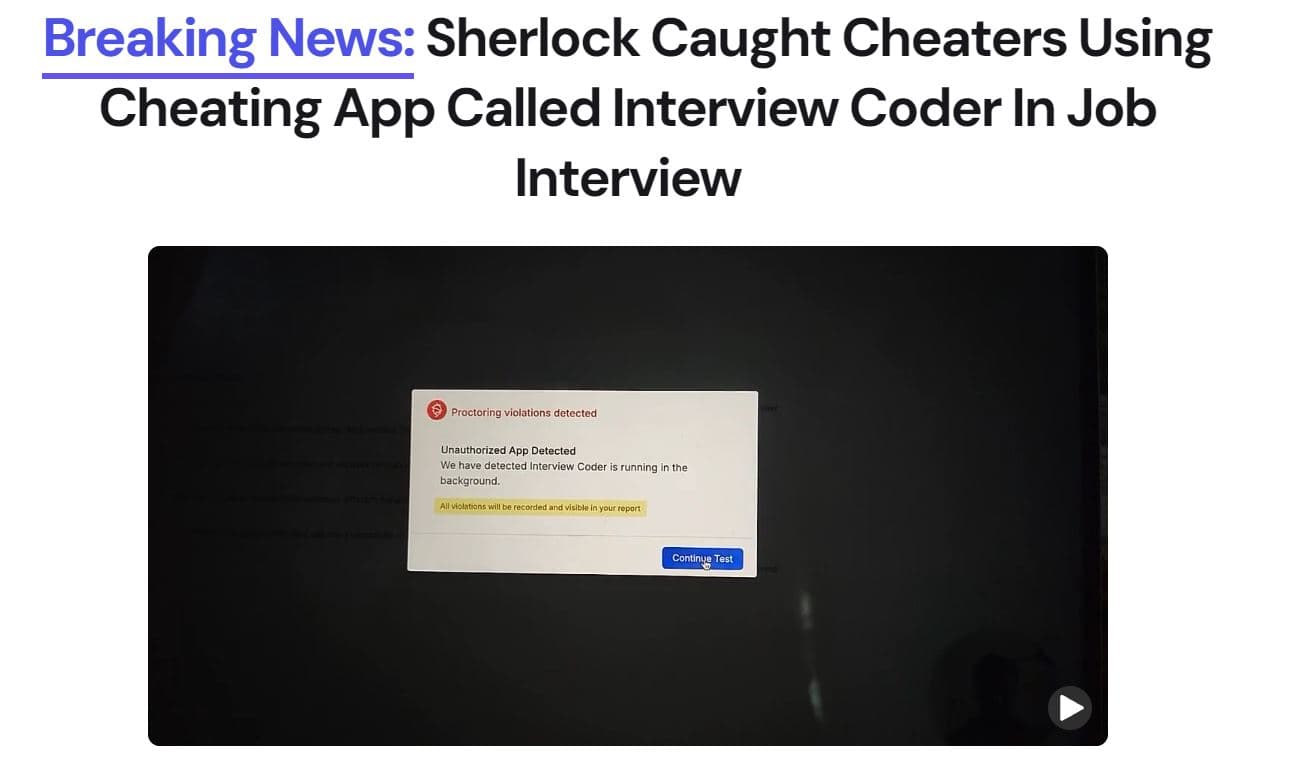 Sherlock detecting Interview Coder